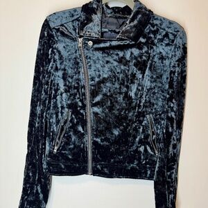 American Eagle Outfitters Crushed Velvet Moto Jacket, Size Medium